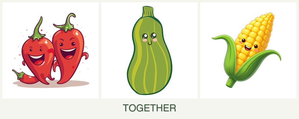 Can you plant peppers, zucchini and corn together?