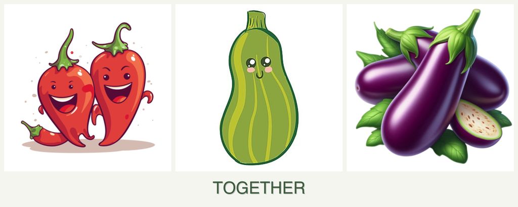 Can you plant peppers, zucchini and eggplant together?