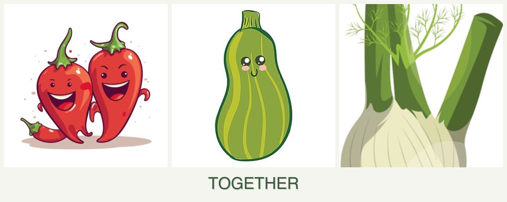 Can you plant peppers, zucchini and fennel together?