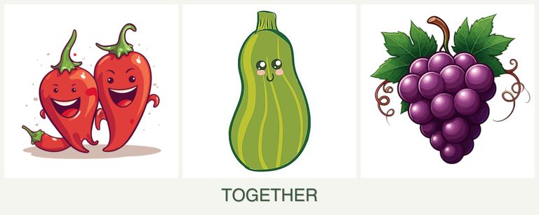 Can you plant peppers, zucchini and grapes together?