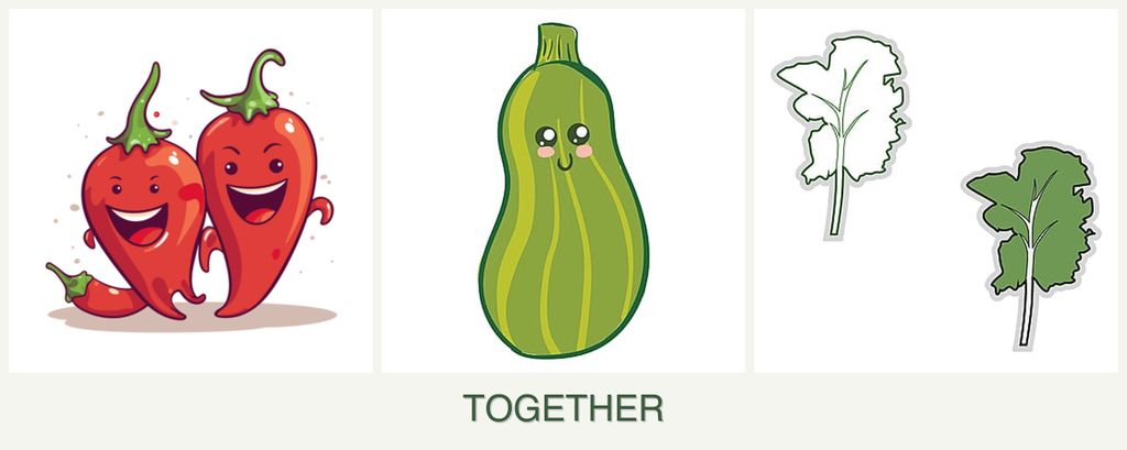 Can you plant peppers, zucchini and kale together?