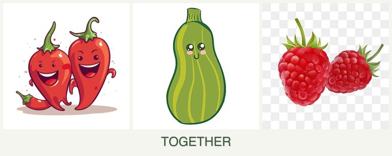 Can you plant peppers, zucchini and raspberries together?
