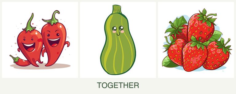 Can you plant peppers, zucchini and strawberries together?