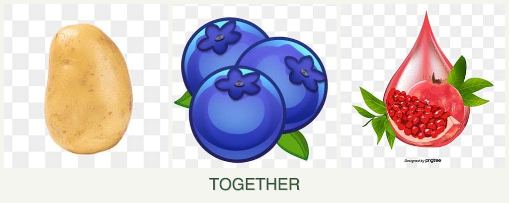 Can you plant potatoes, blueberries and pomegranates together?