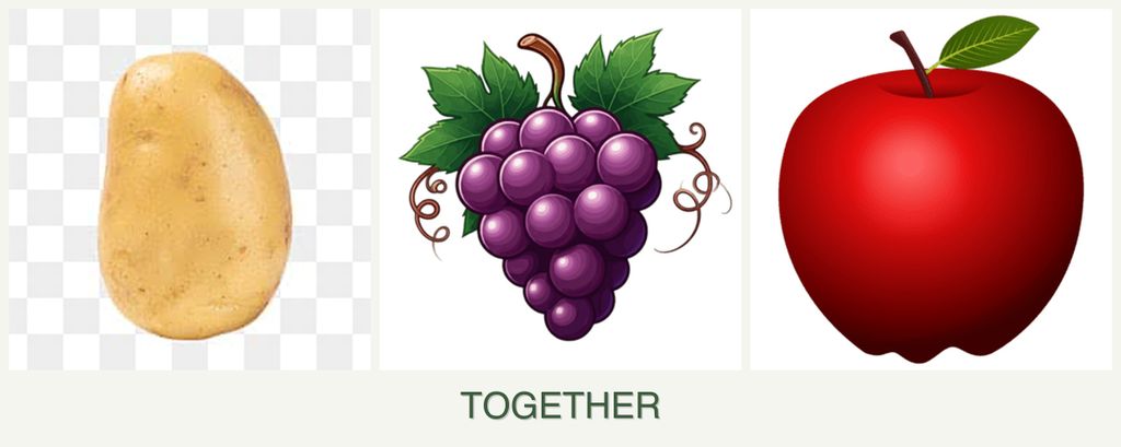 Can you plant potatoes, grapes and apples together?
