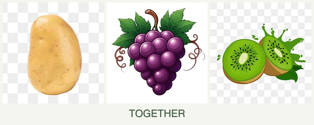 Can you plant potatoes, grapes and kiwi together?