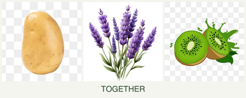 Can you plant potatoes, lavender and kiwi together?