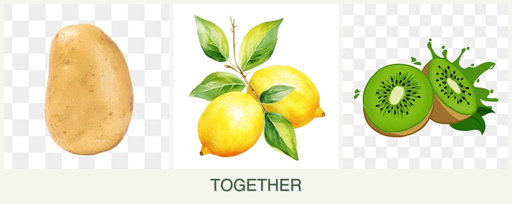 Can you plant potatoes, lemons and kiwi together?