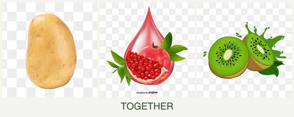 Can you plant potatoes, pomegranates and kiwi together?