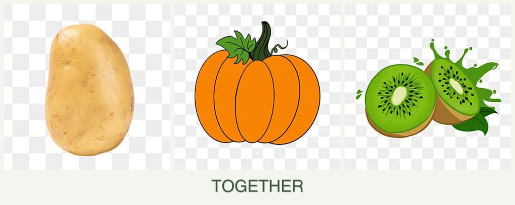 Can you plant potatoes, pumpkin and kiwi together?