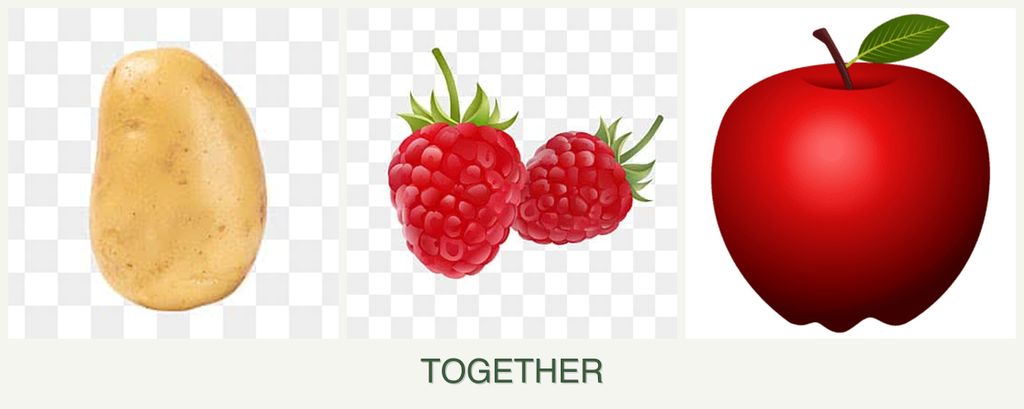 Can you plant potatoes, raspberries and apples together?