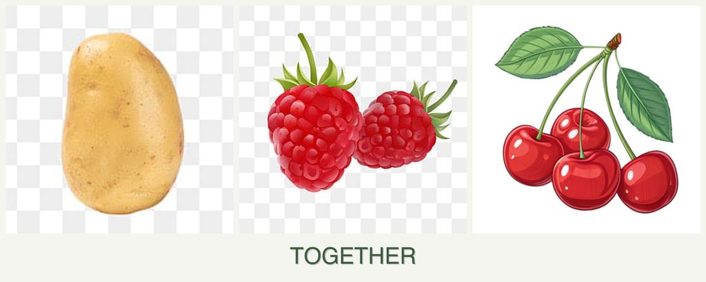 Can you plant potatoes, raspberries and cherries together?