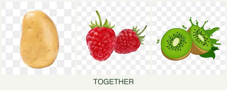 Can you plant potatoes, raspberries and kiwi together?