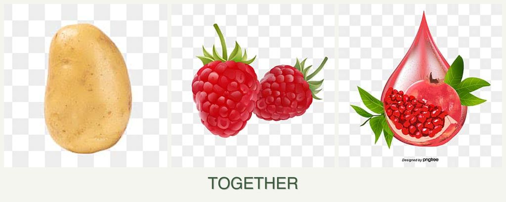 Can you plant potatoes, raspberries and pomegranates together?