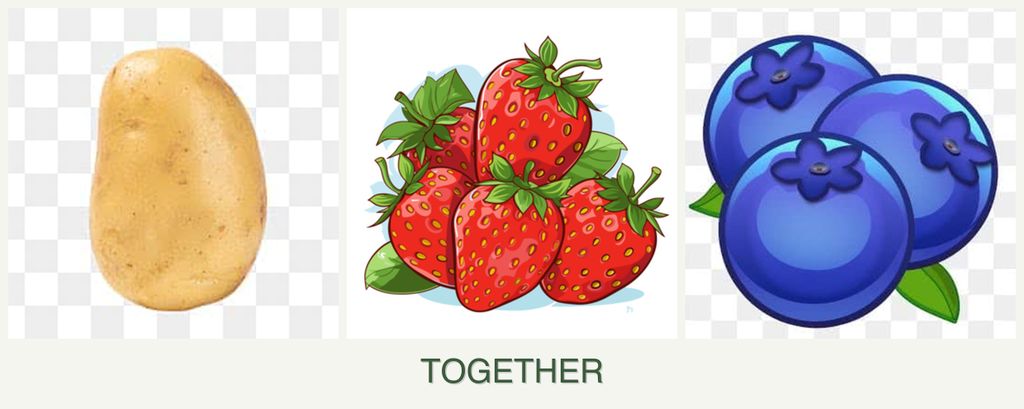 Can you plant potatoes, strawberries and blueberries together?