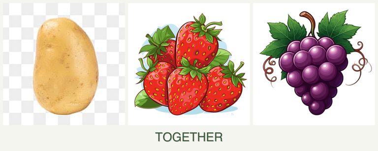 Can you plant potatoes, strawberries and grapes together?