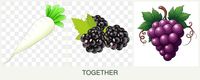 Can you plant radishes, blackberries and grapes together?