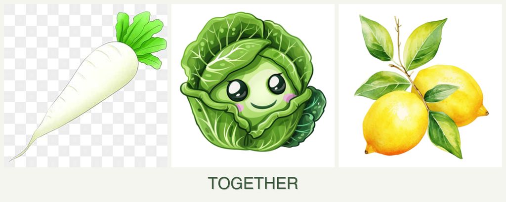 Can you plant radishes, cabbage and lemons together?