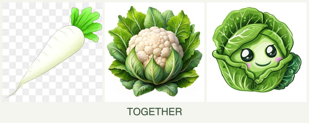 Can you plant radishes, cauliflower and cabbage together?