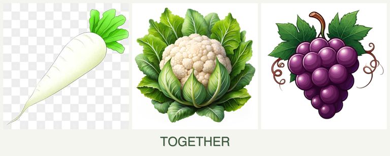 Can you plant radishes, cauliflower and grapes together?