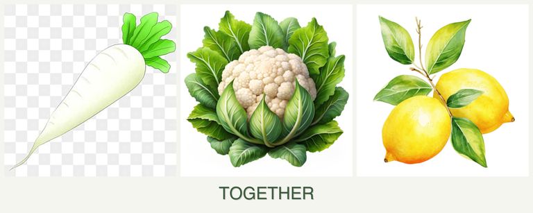 Can you plant radishes, cauliflower and lemons together?