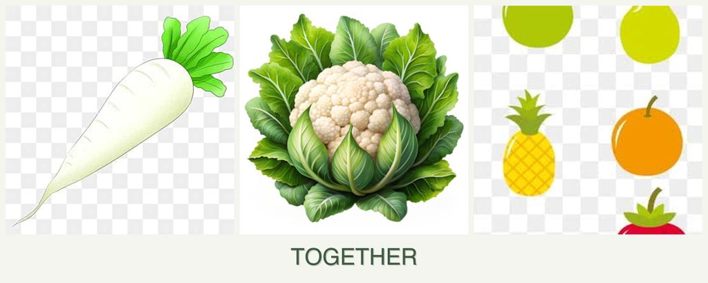 Can you plant radishes, cauliflower and pears together?