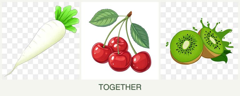 Can you plant radishes, cherries and kiwi together?