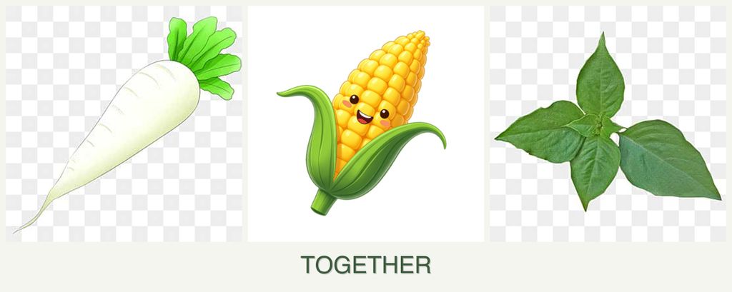 Can you plant radishes, corn and basil together?