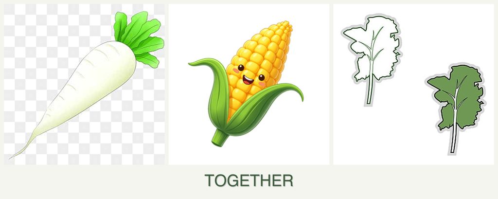 Can you plant radishes, corn and kale together?