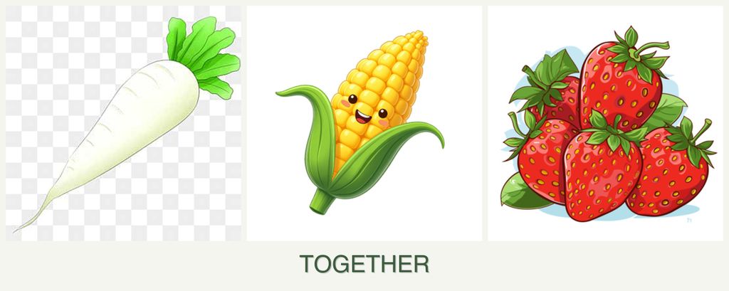 Can you plant radishes, corn and strawberries together?
