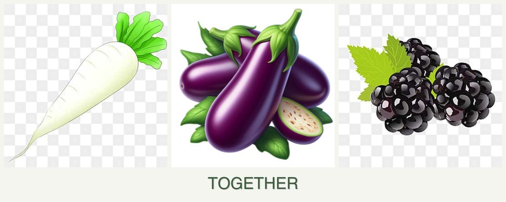 Can you plant radishes, eggplant and blackberries together?