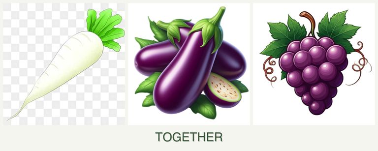 Can you plant radishes, eggplant and grapes together?