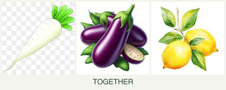Can you plant radishes, eggplant and lemons together?
