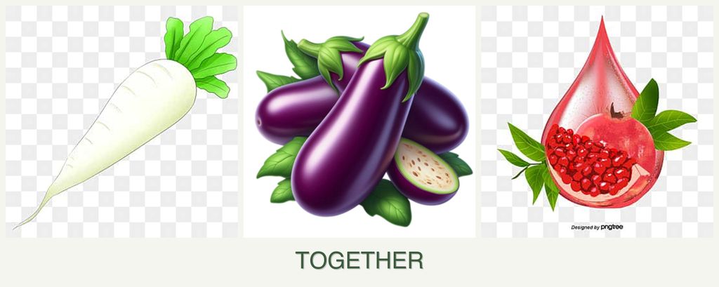 Can you plant radishes, eggplant and pomegranates together?