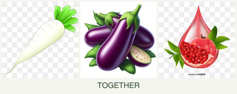 Can you plant radishes, eggplant and pomegranates together?