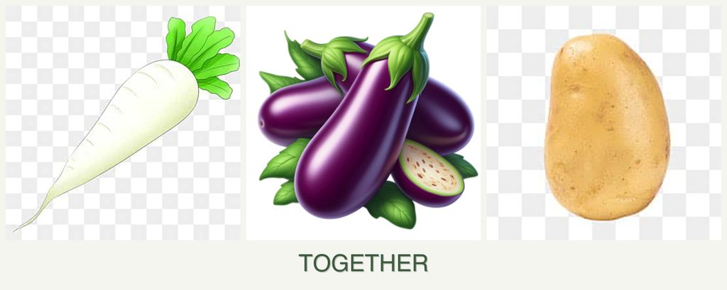 Can you plant radishes, eggplant and potatoes together?