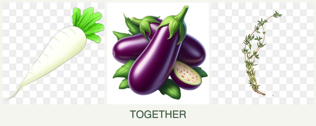 Can you plant radishes, eggplant and thyme together?