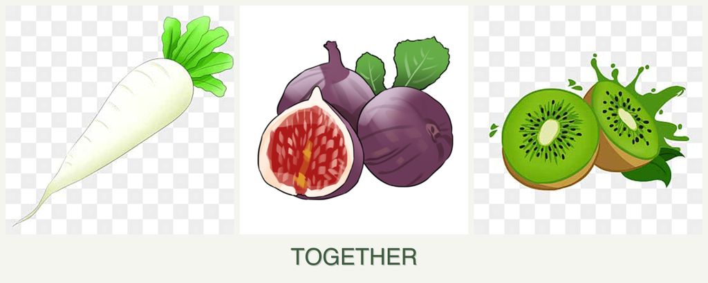 Can you plant radishes, figs and kiwi together?