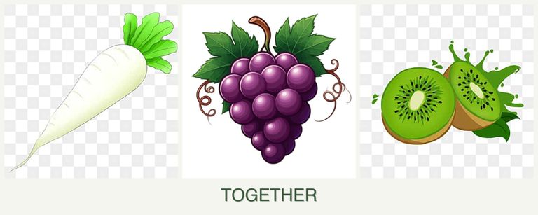 Can you plant radishes, grapes and kiwi together?