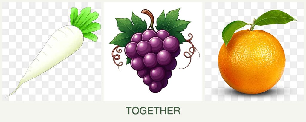 Can you plant radishes, grapes and oranges together?