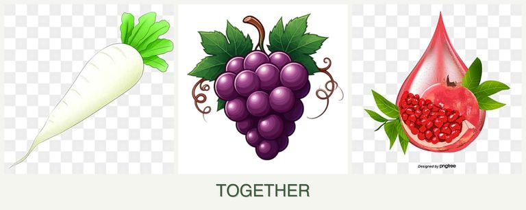 Can you plant radishes, grapes and pomegranates together?