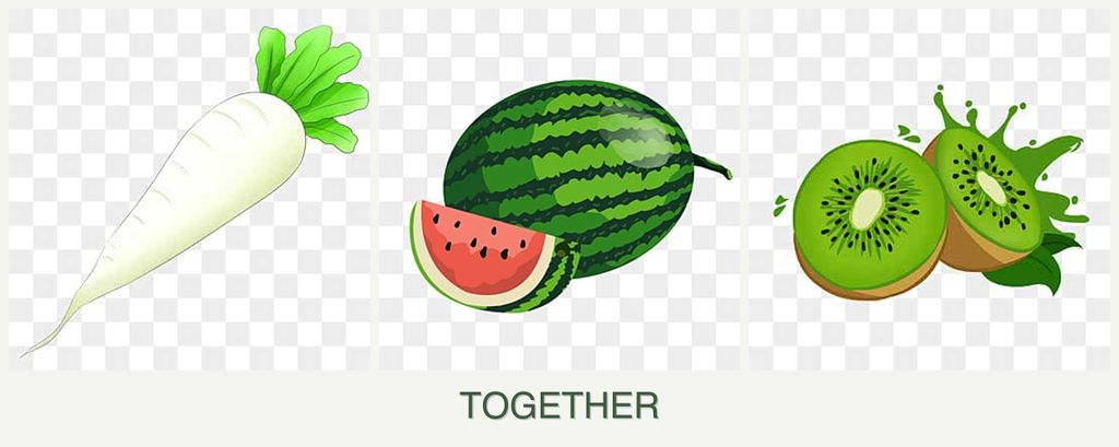 Can you plant radishes, melons and kiwi together?