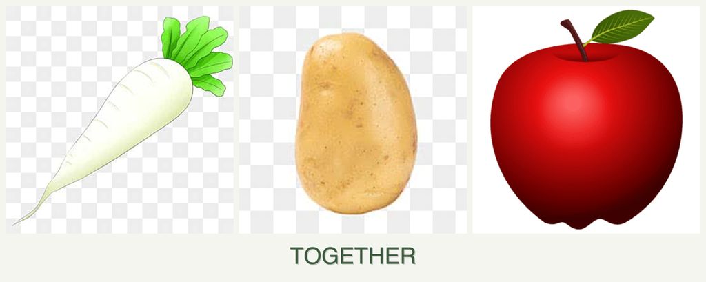 Can you plant radishes, potatoes and apples together?
