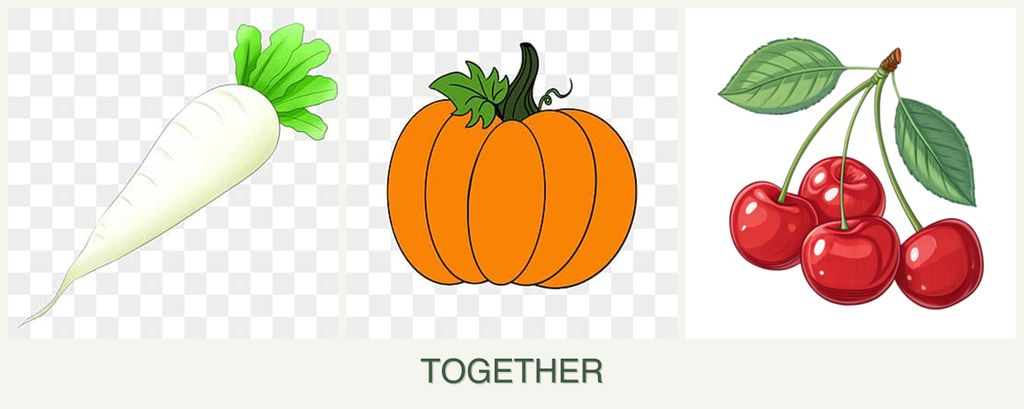 Can you plant radishes, pumpkin and cherries together?