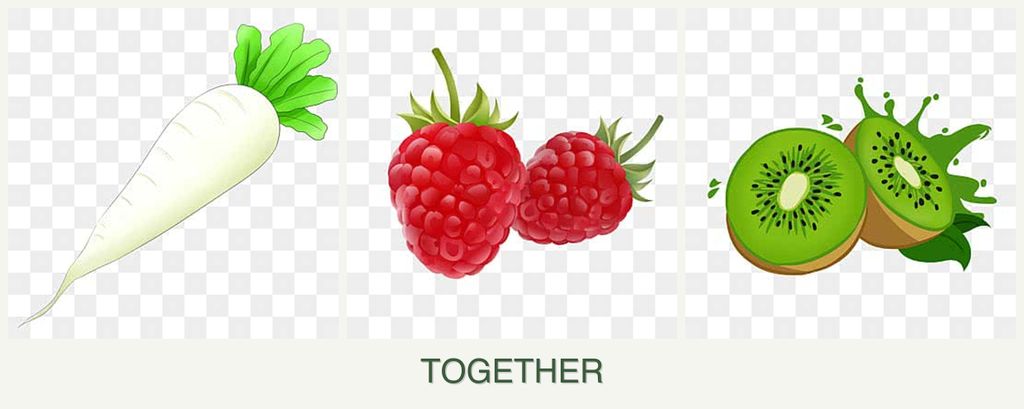 Can you plant radishes, raspberries and kiwi together?