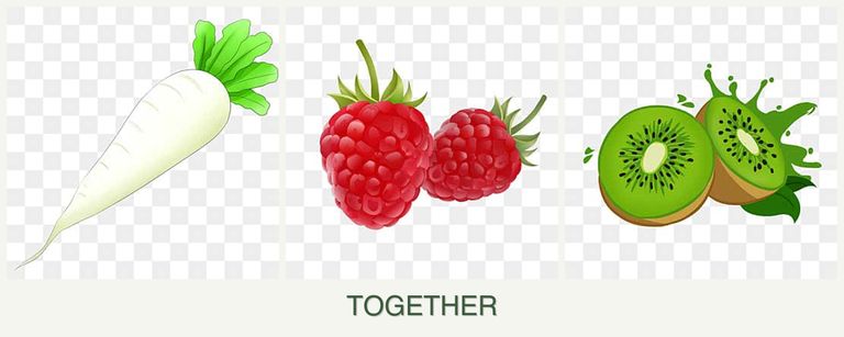 Can you plant radishes, raspberries and kiwi together?