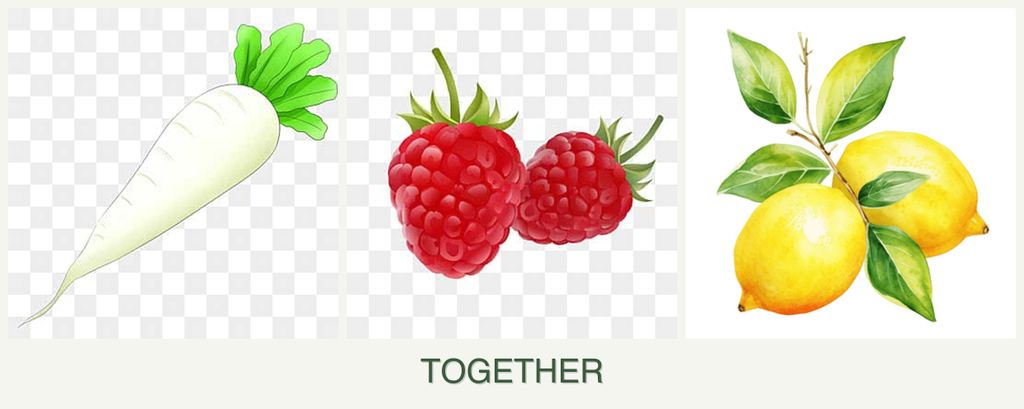 Can you plant radishes, raspberries and lemons together?