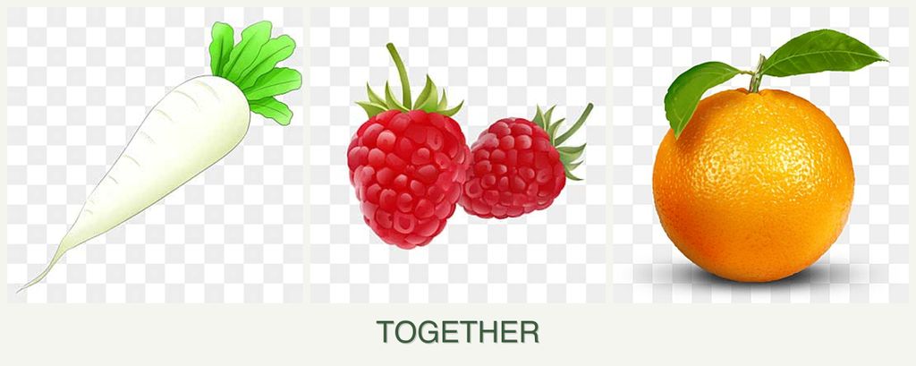 Can you plant radishes, raspberries and oranges together?