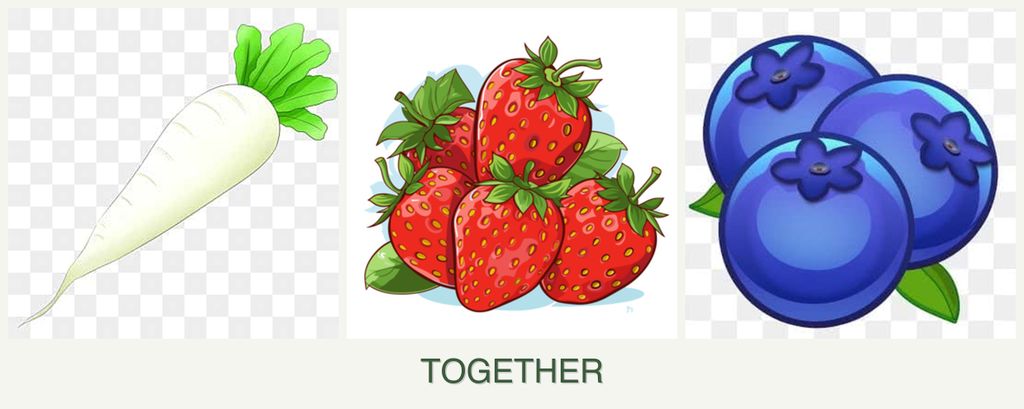 Can you plant radishes, strawberries and blueberries together?