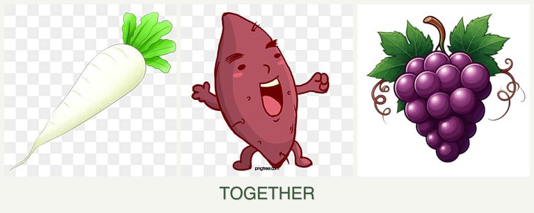 Can you plant radishes, sweet potatoes and grapes together?